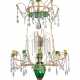 A NORTH EUROPEAN GREEN AND CUT-GLASS SIX-LIGHT CHANDELIER - фото 1