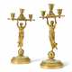 A PAIR OF CHARLES X ORMOLU AND MOTHER-OF-PEARL 'PALAIS-ROYAL' THREE-LIGHT CANDELABRA - фото 1