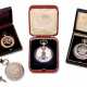 FOUR ENAMEL, SILVER AND GOLD POCKET WATCHES - фото 1