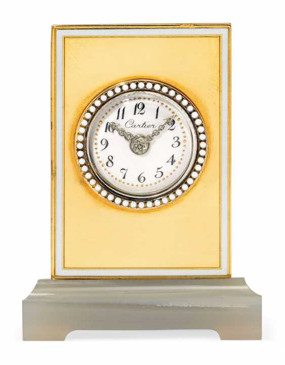 cartier gold clock