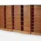 Gigiotti Zanini. Lot of five bookcases of different depth in Novecento manner with adjustable open shelves - фото 1