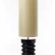 Lamp with ebonized and lacquered solid wood base and parchment cylindrical lampshade - фото 1