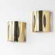 Two semi-cylindrical wall lamps in brass foil - Foto 1