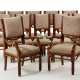 Ten chairs and two déco armchairs in solid walnut structure decorated with vegetable carvings and grooves - фото 1