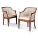 A PAIR OF GEORGE III MAHOGANY CANED BERGERES - Foto 1