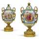 A PAIR OF ORMOLU-MOUNTED SEVRES-STYLE PORCELAIN TURQUOISE-GR... - photo 1