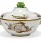 A LARGE CONTINENTAL PORCELAIN CIRCULAR TUREEN AND COVER - Foto 1