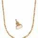 A GOLD FANCY LINK CHAIN AND A 19TH CENTURY GOLD-CASED HARDST... - фото 1