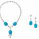 Morris, David. TURQUOISE AND DIAMOND NECKLACE AND EARRING SET, DAVID MORRIS... - фото 1