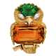 Cartier. MID-20TH CENTURY CITRINE, PERIDOT AND DIAMOND OWL BROOCH, CA... - Foto 1