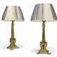 A PAIR OF VICTORIAN ORMOLU AND LACQUERED-BRASS TABLE LAMPS - photo 1