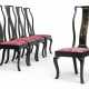 A SET OF FIVE QUEEN ANNE BLACK AND GILT-JAPANNED SIDE CHAIRS... - фото 1