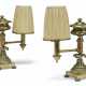 A PAIR OF GEORGE IV LACQUERED-BRASS ARGANO OIL LAMPS - фото 1