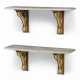 A PAIR OF PARCEL-GILT OAK AND MARBLE SHELVES - фото 1