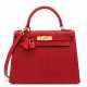 Hermes. A SHINY BRAISE NILOTICUS LIZARD SELLIER KELLY 28 WITH GOLD H... - фото 1