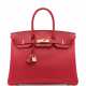 Hermes. A ROUGE CASAQUE EPSOM LEATHER BIRKIN 35 WITH GOLD HARDWARE - photo 1