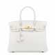 Hermes. A WHITE CLÉMENCE LEATHER BIRKIN 30 WITH GOLD HARDWARE - фото 1