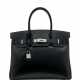 Hermes. A LIMITED EDITION BLACK CALF BOX LEATHER BIRKIN 30 WITH GUIL... - фото 1