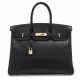 Hermes. A BLACK CALF BOX LEATHER BIRKIN 35 WITH GOLD HARDWARE - photo 1