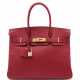 Hermes. A ROUGE VIF COURCHEVEL LEATHER BIRKIN 30 WITH GOLD HARDWARE ... - Foto 1
