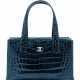 Chanel. A SHINY BLUE ALLIGATOR TOTE WITH SILVER HARDWARE - photo 1
