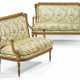 A PAIR OF LOUIS XVI BEECHWOOD AND PARCEL-GILT CANAPES - photo 1