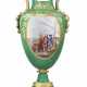 Sèvres Porcelain Factory. AN ORMOLU-MOUNTED SEVRES PORCELAIN GREEN GROUND TWO-HANDLED ... - photo 1