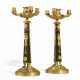 A PAIR OF EMPIRE ORMOLU AND PATINATED-BRONZE FOUR-LIGHT CAND... - фото 1