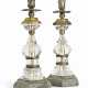 A PAIR OF ROCK CRYSTAL, ORMOLU AND SILVERED METAL CANDLESTIC... - фото 1