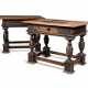 A NEAR PAIR OF NORTH ITALIAN WALNUT AND STAINED FRUITWOOD SIDE TABLES - photo 1