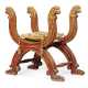 AN ITALIAN RED-PAINTED AND PARCEL-GILT CURULE STOOL - photo 1