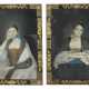 A PAIR OF CHINESE EXPORT REVERSE-GLASS PAINTINGS OF EUROPEAN LADIES - Foto 1