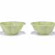A PAIR OF CHINESE OPAQUE PALE GREENISH-WHITE GLASS BOWLS - фото 1