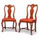 A PAIR OF NORTH EUROPEAN RED AND GILT JAPANNED SIDE CHAIRS - фото 1