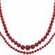 GROUP OF CORAL BEAD NECKLACES - фото 1