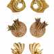 GROUP OF THREE GOLD AND DIAMOND EARRINGS - фото 1