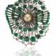EMERALD, DIAMOND AND PEARL BROOCH MOUNTED BY BOUCHERON - Foto 1