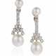 Ruser. RUSER CULTURED PEARL AND DIAMOND EARRINGS WITH GIA REPORT - фото 1
