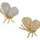 PAIR OF DIAMOND BUTTERFLY BROOCHES - photo 1