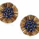 Trabert & Hoeffer. TRABERT & HOEFFER-MAUBOUSSIN SAPPHIRE AND GOLD EARRINGS WITH GIA REPORT - фото 1