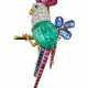 MULTI-GEM AND DIAMOND ROOSTER BROOCH - Foto 1