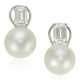 CULTURED PEARL AND DIAMOND EARRINGS WITH GIA REPORTS - фото 1