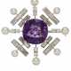 AMETHYST, DIAMOND AND CULTURED PEARL BROOCH - photo 1