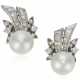 CULTURED PEARL AND DIAMOND EARRINGS - Foto 1