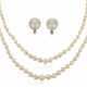 TWO PEARL NECKLACES WITH GIA REPORTS AND A PAIR OF EARRINGS - фото 1