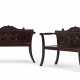 PAIR OF GEORGE III CARVED MAHOGANY HALL BENCHES - photo 1