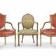 A PAIR OF GEORGE III GILTWOOD OPEN ARMCHAIRS - фото 1