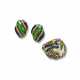 Cellino. AN ENAMEL AND MABE CULTURED PEARL RING AND PAIR OF EAR CLIPS - фото 1