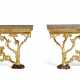 A PAIR OF ITALIAN GILTWOOD CONSOLES TABLES - фото 1