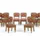 TWELVE ENGLISH OAK BUTTON-TUFTED DINING CHAIRS - photo 1